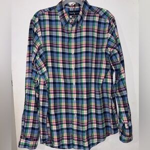 Ralph Lauren Multicolored Plaid Button-Down Shirt 100% Cotton